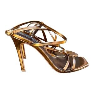 Nine West women's tilas Elegant Gold Strappy Heel sandals size 9M